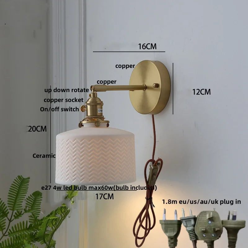 DecorBites™ LED Wall Lamp Sconce Up Down Rotate Pull Chain Switch Modern Stair Light Fixtures
