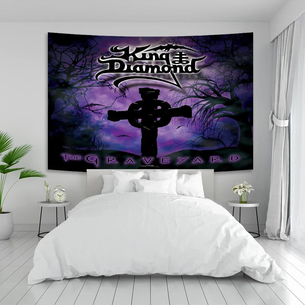 DecorBites™ Boho Hippie King Diamonds Tapestry for Aesthetic Room Decoration and Upholstery