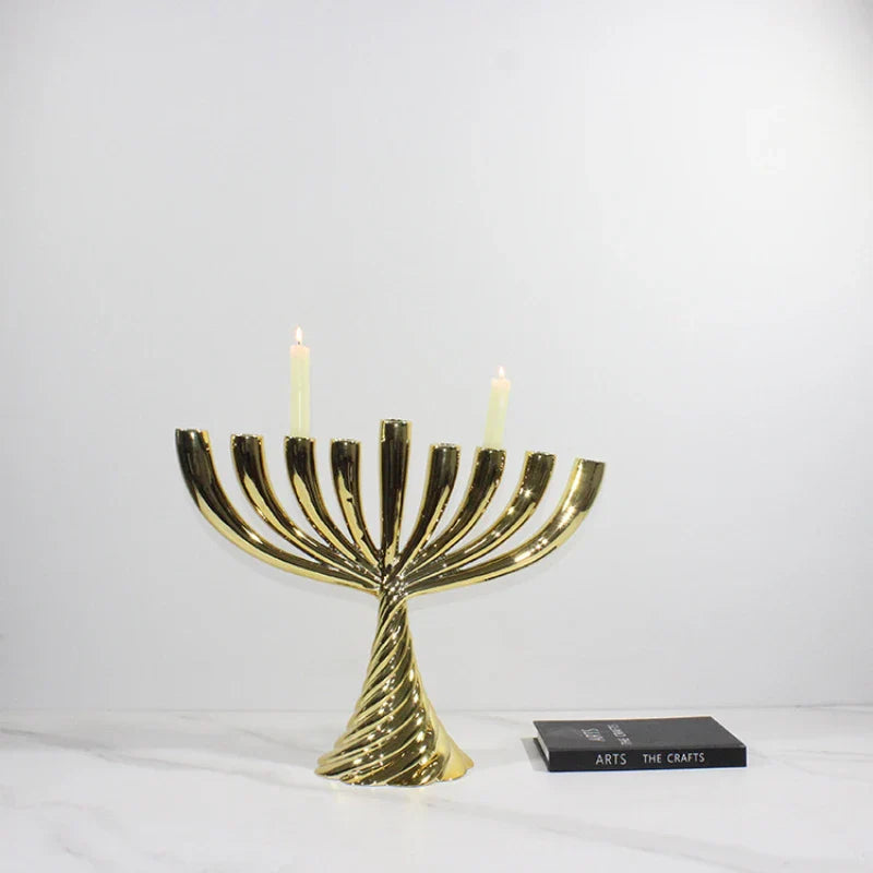 ™ Gold Geometric Twist Candle Holder Set for Stylish Home Decor