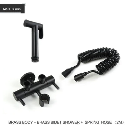 DecorBites™ Brass Bidet Shower Head with Double Outlet Angle Valve