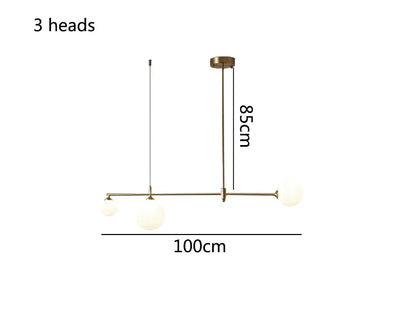 DecorBites™ Glass Ball Chandelier LED Light Fixture for Dining Room Bedroom Kitchen Island
