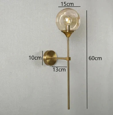 DecorBites™ Gold Glass Wall Lamp LED Light for Kitchen Bathroom Mirror Indoor Lighting