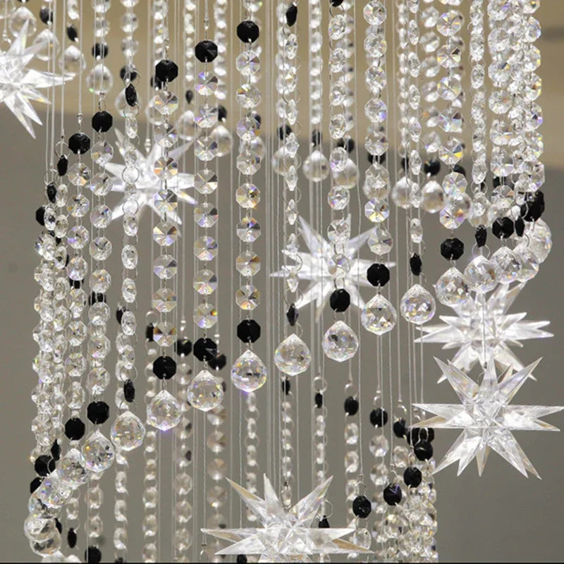 DecorBites™ Crystal Chandelier: Modern Luxury LED Hanging Light for Staircase, Living Room, Hallway
