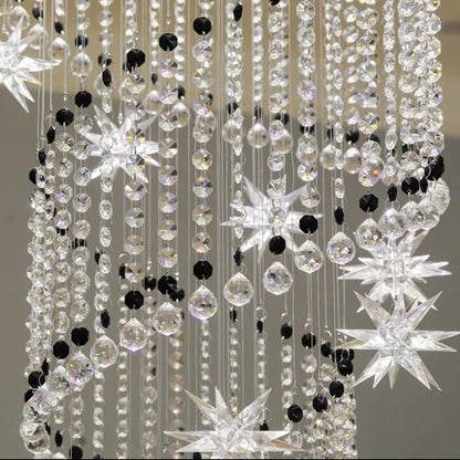 DecorBites™ Crystal Chandelier: Modern Luxury LED Hanging Light for Staircase, Living Room, Hallway