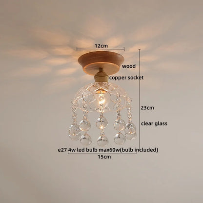 DecorBites™ Amber Glass LED Ceiling Lights Modern Decoration for Home Porch Restaurant