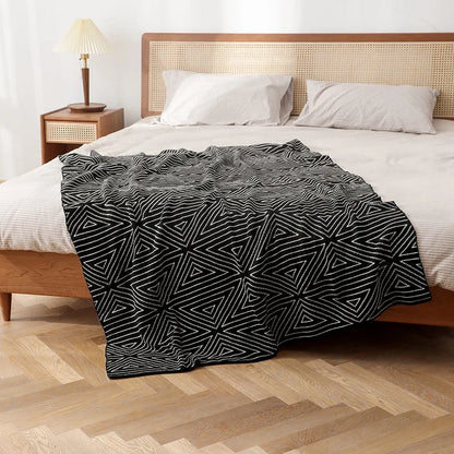 ™ Knitted Triangular Pattern Thin Blanket for Cozy Versatile Living Room Cover