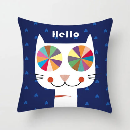 ™ Hello Cat Pillow Cover - Modern Design for Home Decor - Cute & Cozy