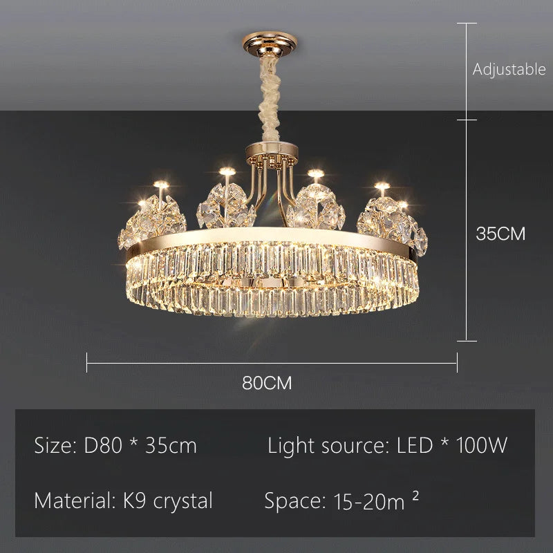 ™ Luxe Crystal Ceiling Chandelier - Elegant Home Decor Hanging Light for Living Room