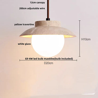 DecorBites™ LED Pendant Light Stone Wood Glass Nordic Modern Hang Lamp