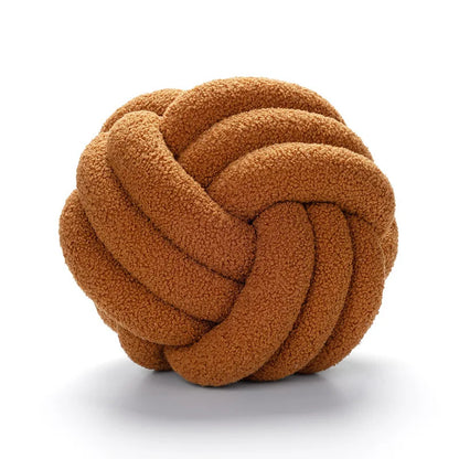 DecorBites™ Boucle Knotted Circle Soft Pillows - Home Decorative Round Ball Throw Plush Pillows