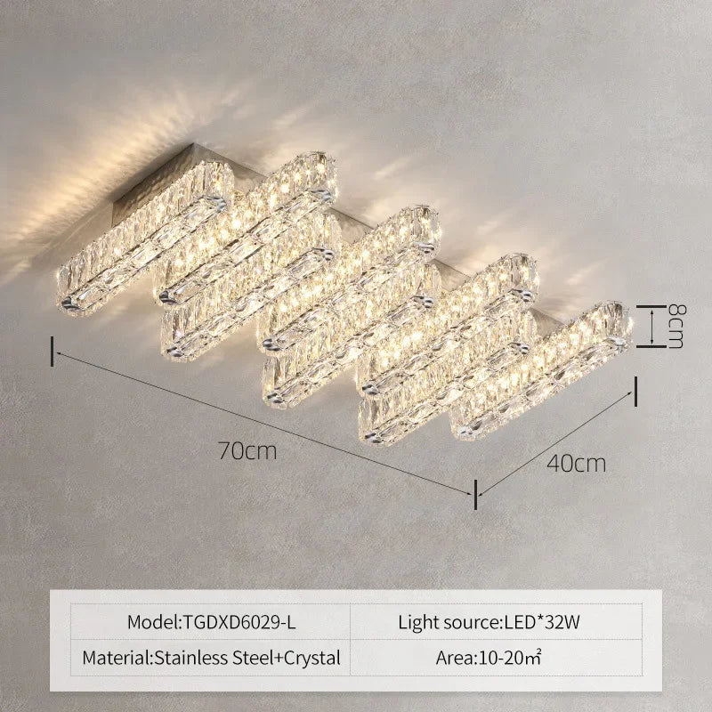 DecorBites™ Crystal Ceiling Chandelier Light - Modern Luxury Dimmable LED Luminaire