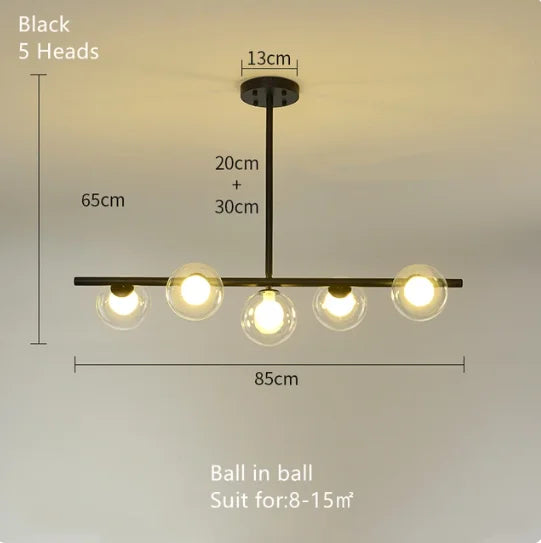 ™ Gold Glass Ball LED Pendant Light for Kitchen Dining Room Lighting