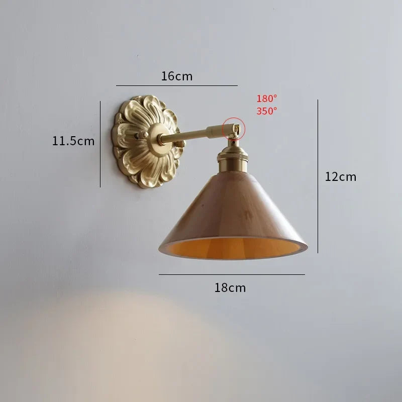 DecorBites™ Green Glass LED Wall Lamp with Copper Base for Bedroom Living Room