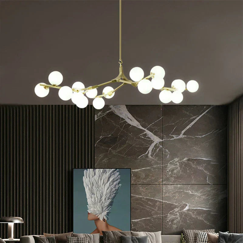 DecorBites™ Glass Ball LED Chandelier Molecular Pendant Lighting for Living Dining Bedroom