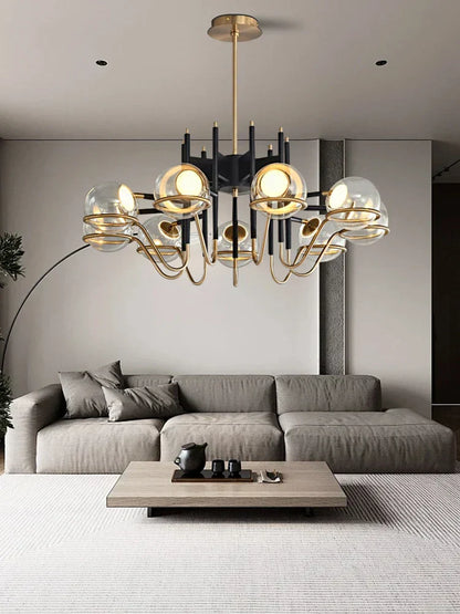 DecorBites™ Clear Glass Ball Ceiling Pendant Lights Luxury Nordic Pendant Lamp Black Gold Dimmable