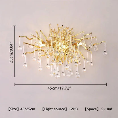 DecorBites™ Crystal Water Drop LED Chandelier for Luxurious Living Room Decor.