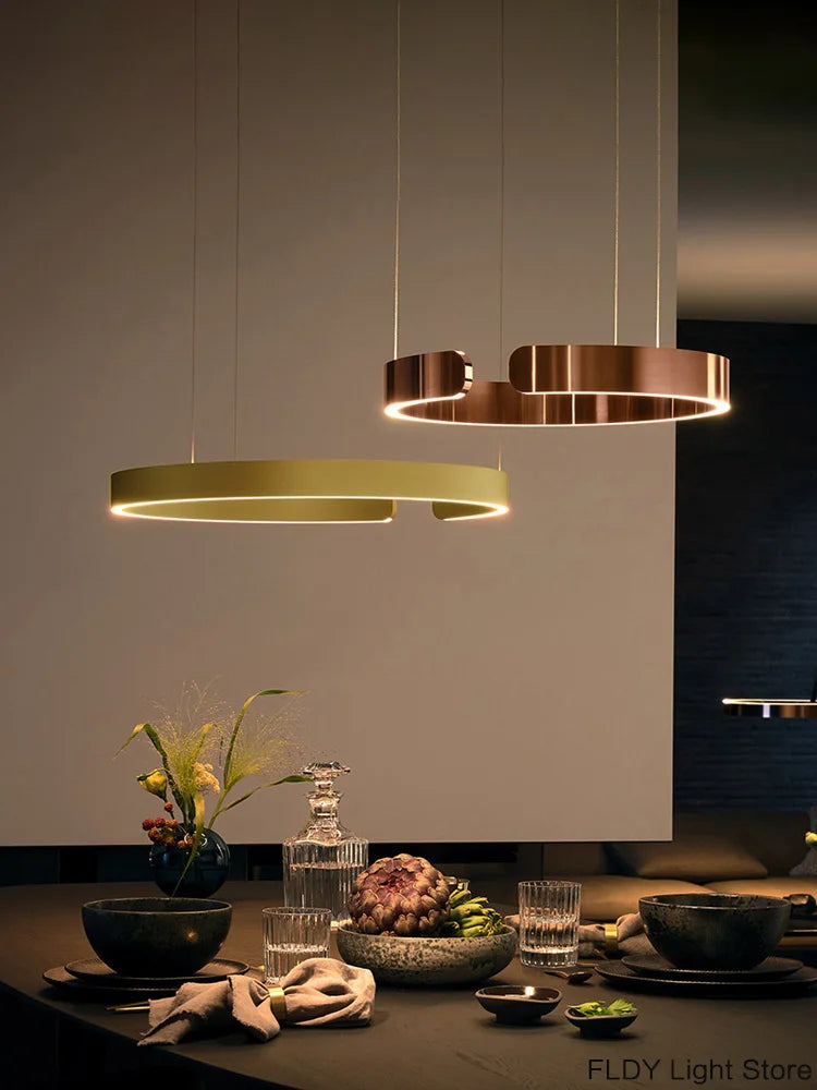 DecorBites™ LED Ring Chandelier for Home Decor - Modern Nordic Style Lighting