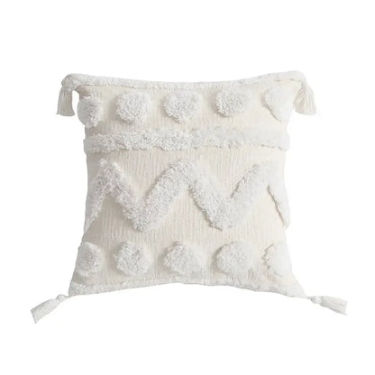 DecorBites™ Boho Geometric Tufted Tassel Cushion Cover 30x50/45x45cm