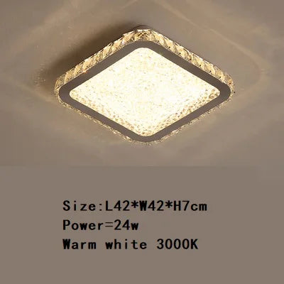 DecorBites™ Crystal Round Ceiling Lamp Elegant LED Lighting for Bedroom & Living Room