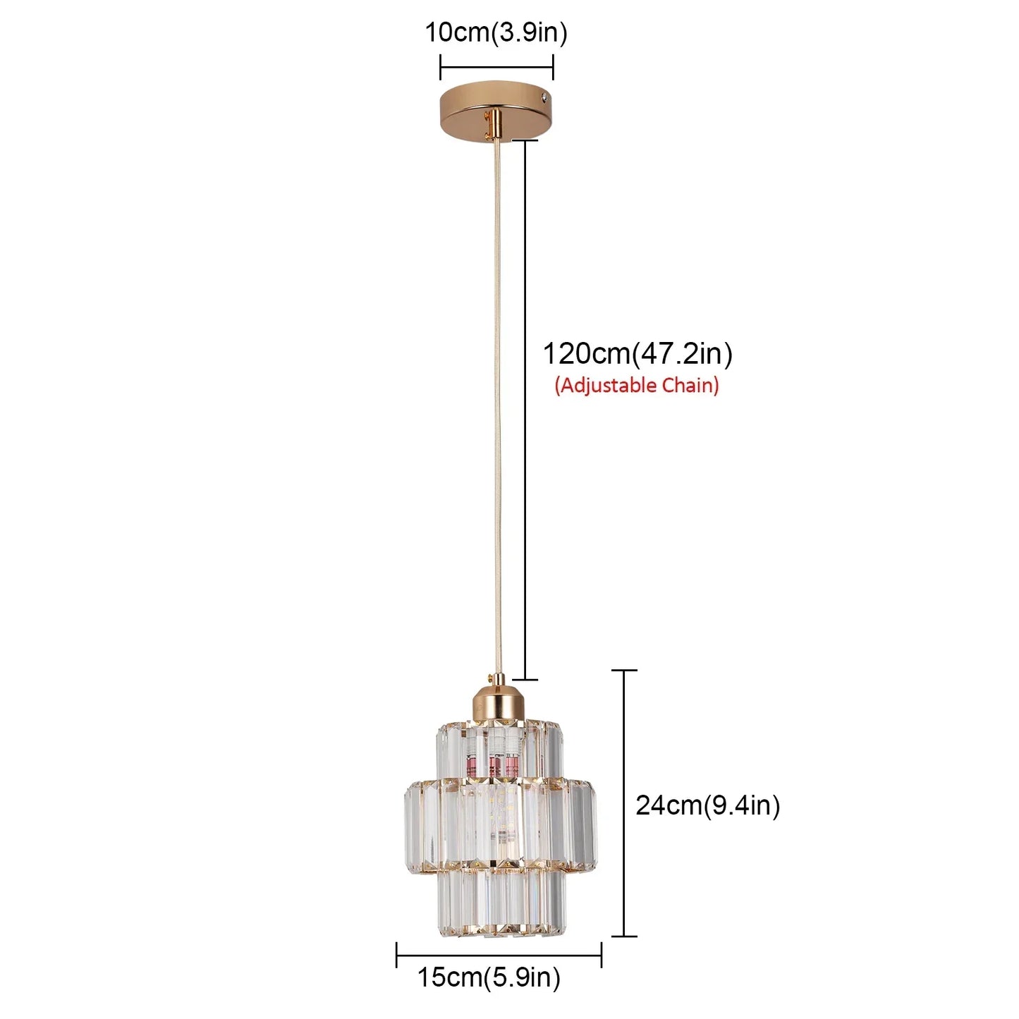 DecorBites™ Crystal Glass Ceiling Chandelier for Bright Home Hotel Decor