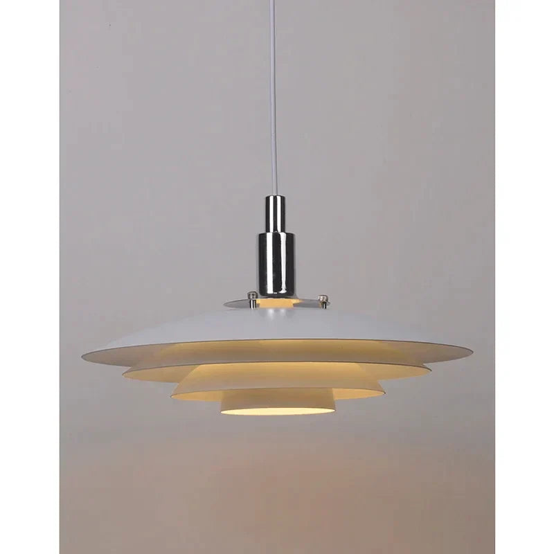 DecorBites™ Gradient White Red UFO Pendant Light | Adjustable Mid Century Chandelier