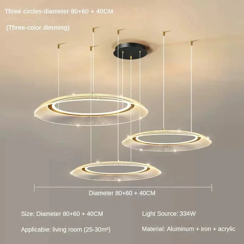 DecorBites™ LED Luxury Ring Chandelier for Living Room Decoration
