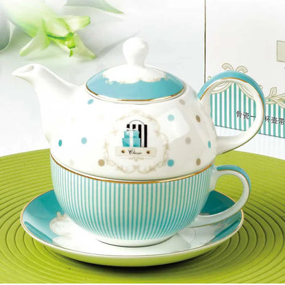 DecorBites™ Bone China Tea Set, Phnom Penh Pot, Cups, Mugs, Plates, Home Decor
