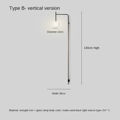 DecorBites™ Black Iron LED Long Wall Lamp for Living Room, Bedroom, Corridor - Nordic Style