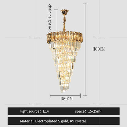 DecorBites™ Amber Crystal Chandelier for Living Room in French Light Luxury Style