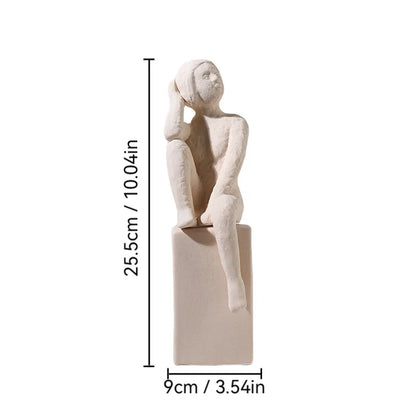 DecorBites™ Abstract Family Character Ceramic Sculpture Desk Decoration