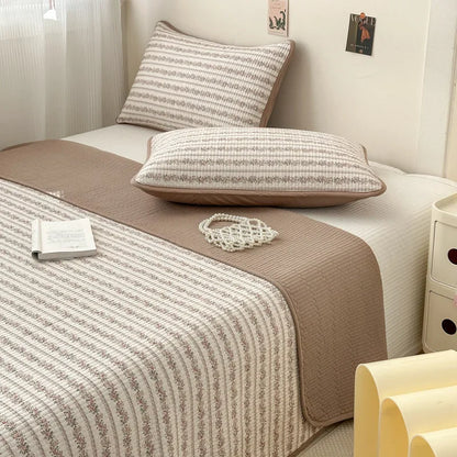 DecorBites™ Double-Sided Cotton Bed Cover Quilted Tatami Mat, Soft & Anti-Slip Mattress