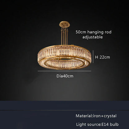 DecorBites™ Gold Crystal Ceiling Chandelier LED Light Fixture for Luxury Home Decor