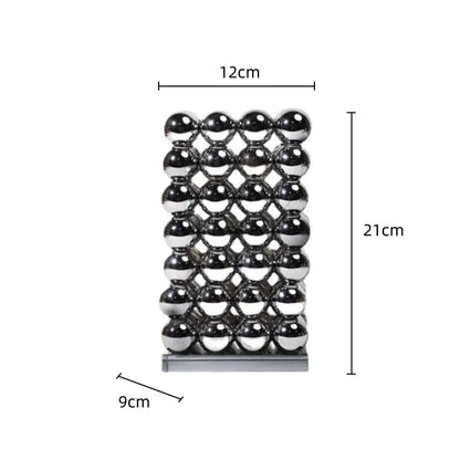 DecorBites™ Geometric Crystal Ball Silver Ball Glass Vase, Home Decoration Accessories