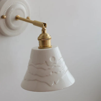 DecorBites™ Copper Ceramic LED Wall Lamp with Pull Chain Switch for Stair Living Room
