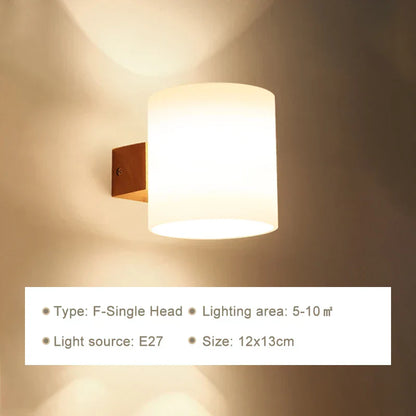 DecorBites™ LED Wooden Wall Lamps for Bedroom Stairs Interior Lighting Sconce Fixtures