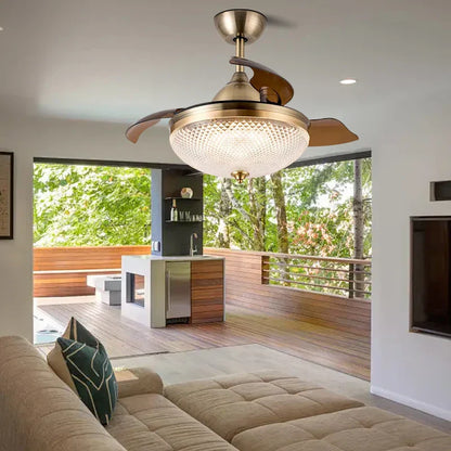 DecorBites™ Copper Bronze Ceiling Fan Light Remote Control 6-speed Reversible Silent Design
