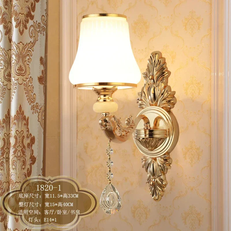 DecorBites™ Crystal Wall Sconce Bedroom Lamp Indoor Modern Lighting Europen Style