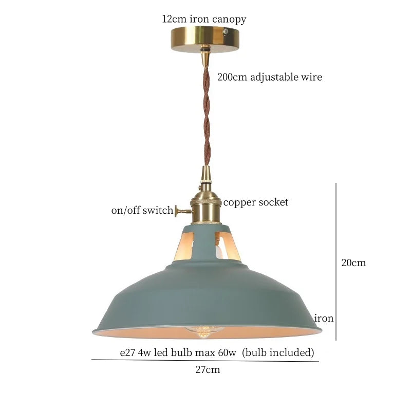 DecorBites™ Blue Iron Art LED Pendant Light, Nordic Modern Style for Home and Commercial Spaces