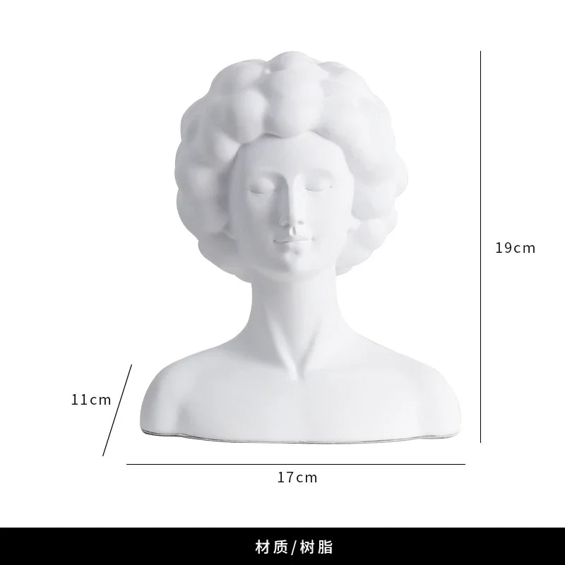 DecorBites™ Abstract Portrait Resin Figure Sculpture Black and White Home Decor