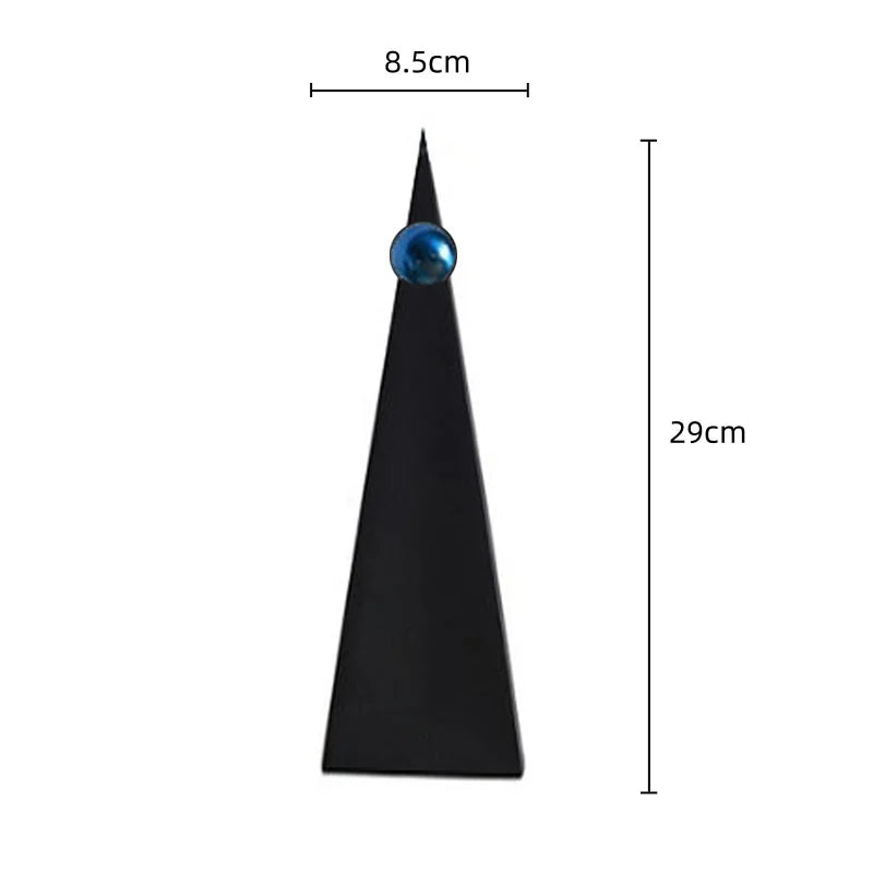DecorBites™ Geometric Triangle Blue Ball Ornament: Abstract Decorative Figurine