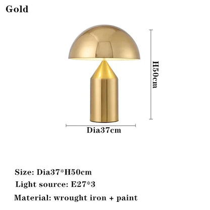 DecorBites™ LED Mushroom Table Lamp: Stylish Metal Desk Light for Living Room, Bedroom, or Dining Area