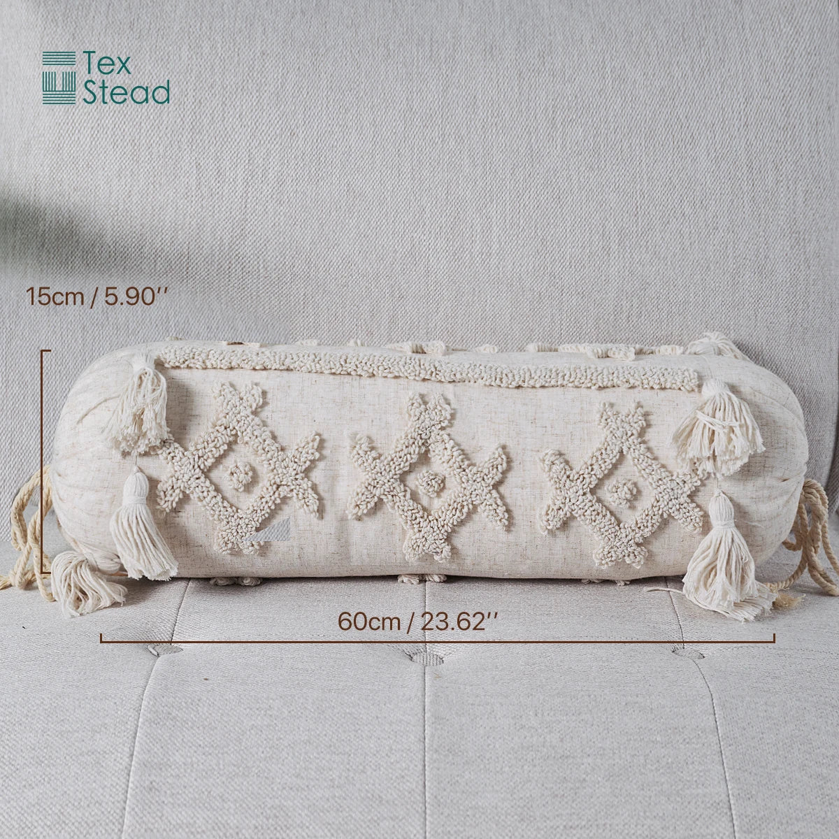 DecorBites™ Boho Tufted Tassel Lumbar Throw Pillow