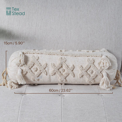 DecorBites™ Boho Tufted Tassel Lumbar Throw Pillow