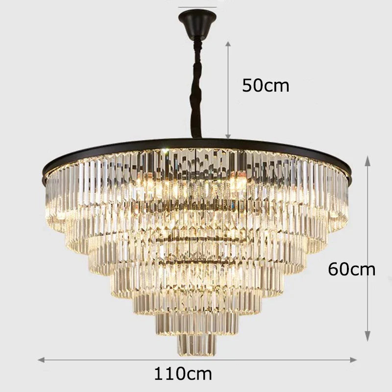 DecorBites™ Crystal Chandelier Stair Pendant Light Interior Lighting for Modern Home Decor