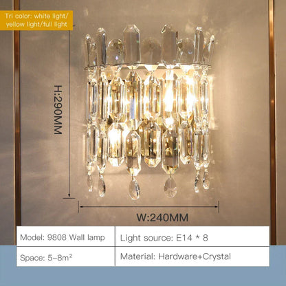 DecorBites™ Crystal Wall Lamp: Elegant Luxury for Bedroom, Lobby, Club & Aisle