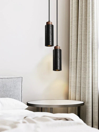 DecorBites™ Black Stone Bedside Chandelier, Modern Nordic Design, E27 LED Pendant Lamp