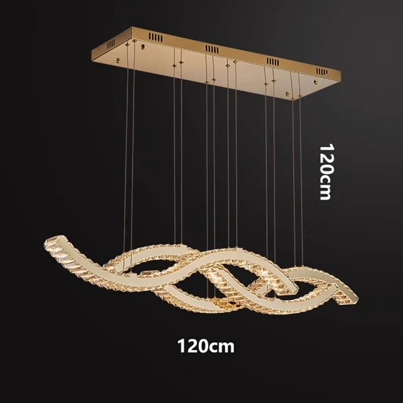 DecorBites™ Crystal Chandelier Pendant Light for Living and Dining Room Luxurious Ceiling Lighting