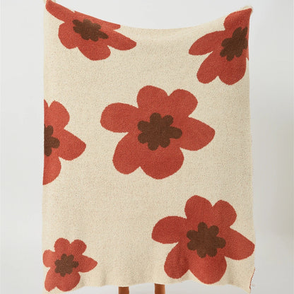 DecorBites™ Bohemian Flower Knitted Throw Blanket