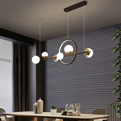 DecorBites™ LED Long Strip Pendant Light: Nordic Minimalist Design for Living Room, Restaurant, Bar
