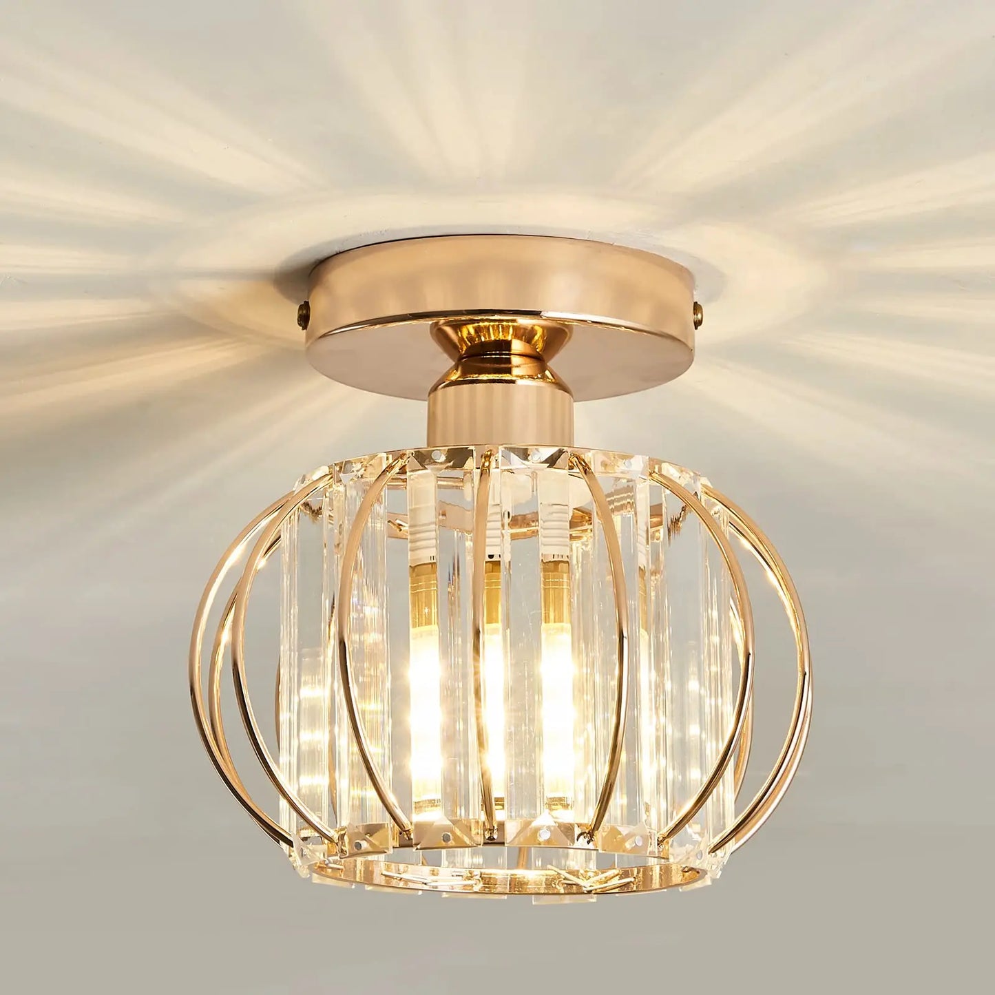 DecorBites™ Crystal Ceiling Light Fixture E26 E27 Modern Glod Black Chandelier